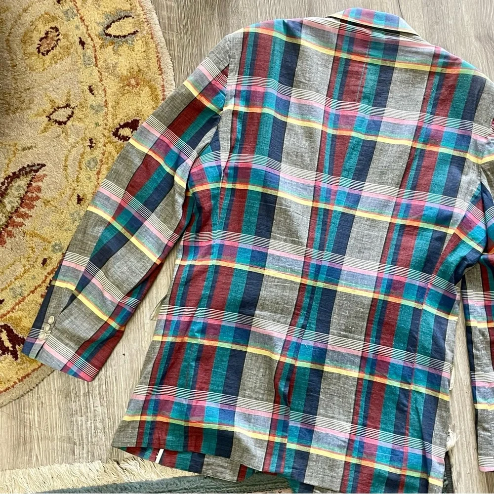 Vintage Tyson’s Menswear Inc. Colorful Plaid Two-Button Sports Coat Blazer 44L - Picture 13 of 16